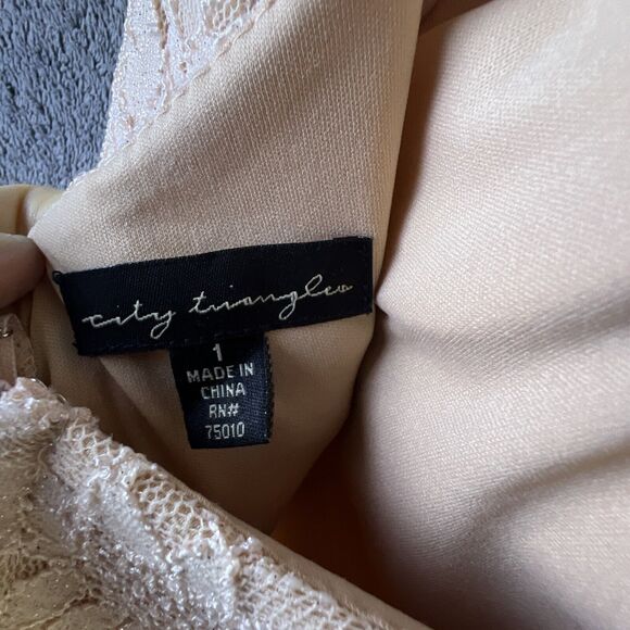 City Triangles Women’s Dress Peach Size 1 Formal Maxi Party Prom Wedding - Picture 3 of 16